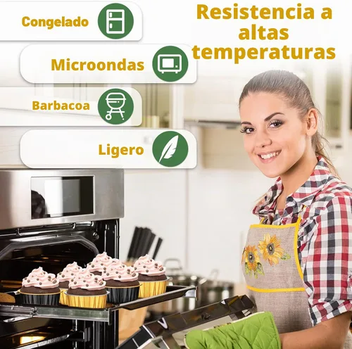 Vista 3 de 120 Pcs Moldes de Papel de Aluminio para Hornear Mini Moldes para Pasteles con Tapas 5 oz Forros para Cupcakes Moldes Desechables para Magdalenas