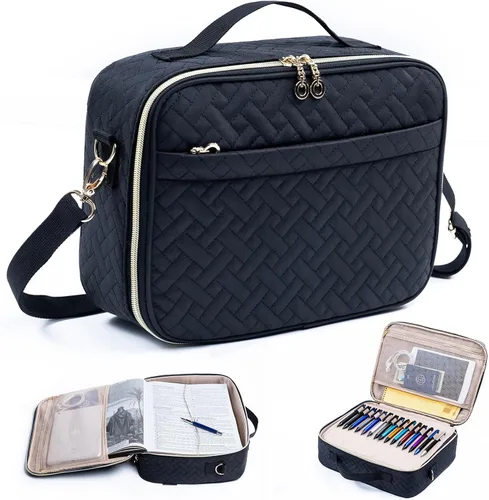 Vista 16 de Elegante funda para la Biblia de IMAGINING para mujer, funda para Biblia con asas y bolsas, gran regalo y protector de libros