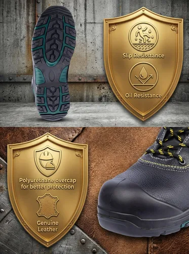 Vista 5 de Botas de trabajo con punta compuesta Zapatos de seguridad antideslizantes duraderos para hombres