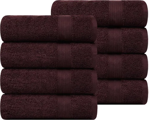 Vista 25 de Ample Decor Toalla de mano de 18 x 28 pulgadas, paquete de 6, 600 GSM, 100% algodón, certificado Oeko Tex, suave, absorbente, gruesa, duradera Beige