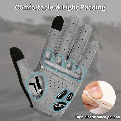 Vista 3 de NICEWIN Cycling Bike Gloves Men Women, Padded Anti-Slip Mountain Bike Gloves, Touch Screen Full Finger Road Bicycle Biking Gloves