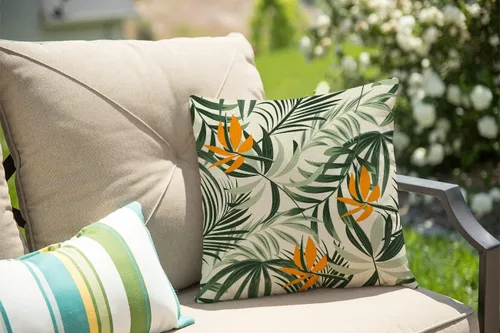 Vista 52 de Solekla Funda de almohada cuadrada de lino y algodón con flores blancas y negras, funda de cojín decorativa para sofá de 18 x 18 pulgadas Sl157