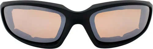 Vista 2 de MAXX Gafas de sol acolchadas de espuma TR90 para motocicleta, montura negra con lentes ámbar HD