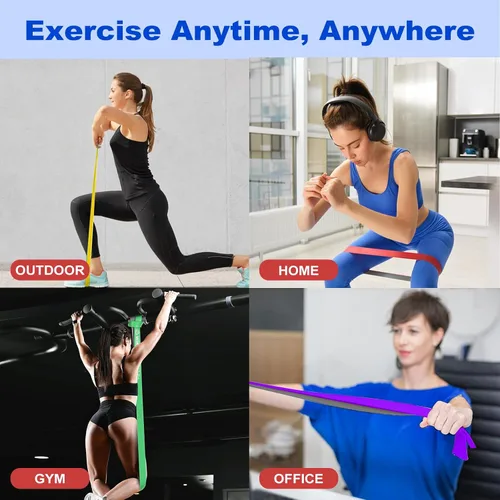 Vista 6 de WIKDAY Resistance Bands, Pull Up Bands, Workout Bands for Exercise, Thick Heavy Resistance Band Set with Door Anchor, Elastic Bands for Body