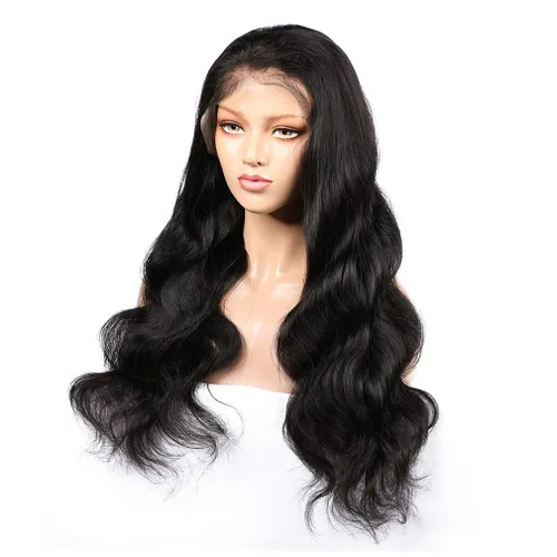 Vista 3 de Haha - Pelucas de cabello humano ondulado con encaje frontal para mujer negra, 150 % de densidad, cabello humano Remy virgen brasileño, pelucas