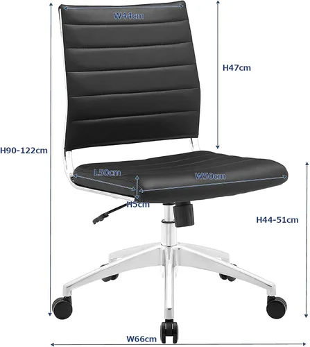 Vista 2 de Modway Jive - Silla de conferencias giratoria sin brazos y respaldo medio, color negro