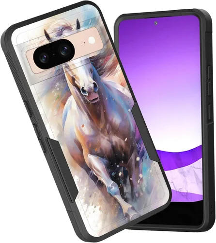 Vista 48 de Funda para Pixel 6A, funda híbrida de doble capa resistente a prueba de golpes de policarbonato duro de silicona suave TPU para Google Pixel 6A