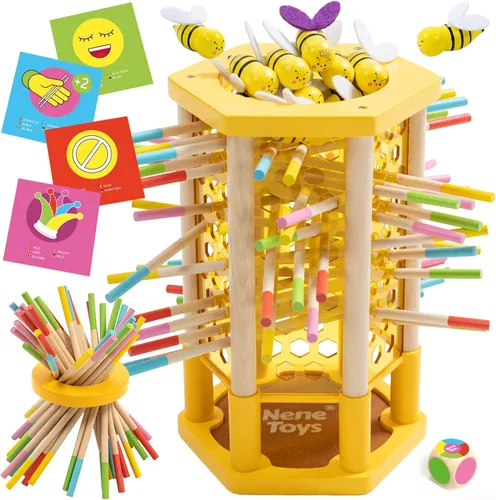 Vista 9 de Nene Toys BALLFALL - Juego de mesa de madera Montessori para niños de 3 a 9 años - Juguete educativo para habilidades motoras finas y pensamiento
