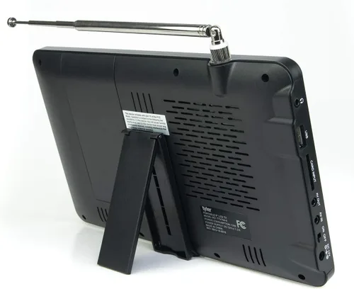 Vista 5 de Tyler 9" 1080p TV LCD portátil con monitor, batería recargable, capacidad inalámbrica, HD-TV, USB, tarjeta SD, AC/DC, control remoto, soporte