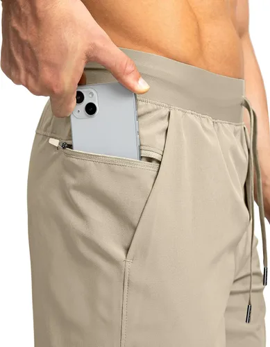 Vista 4 de Men's Running Shorts with Zipper Pockets 7 Inch Lightweight Quick Dry Gym Workout Athletic Shorts for Men