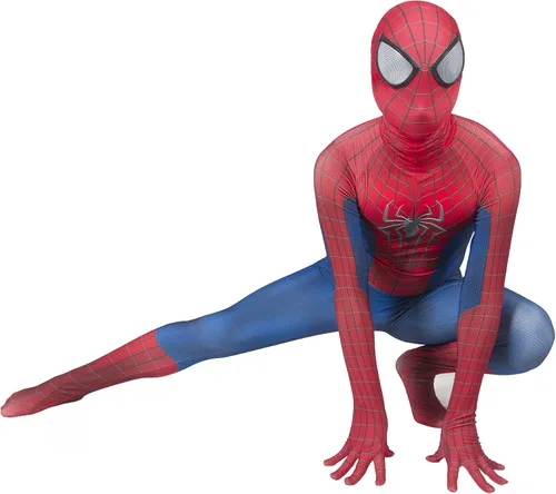 Vista 4 de AMOTEM Superhero Cosplay Halloween Costume Spandex Onesie The Amazing Spider Bodysuit