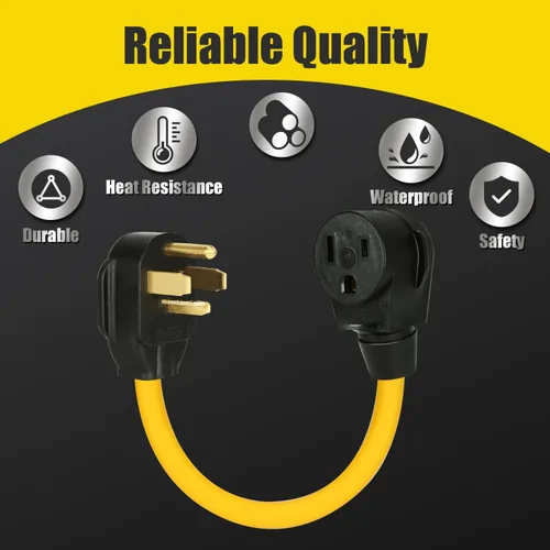 Vista 5 de PLIS Cable adaptador de soldador NEMA 14-30P a 6-50R, enchufe macho de secadora de 30 amperios de 4 clavijas a conector hembra de soldador de 50