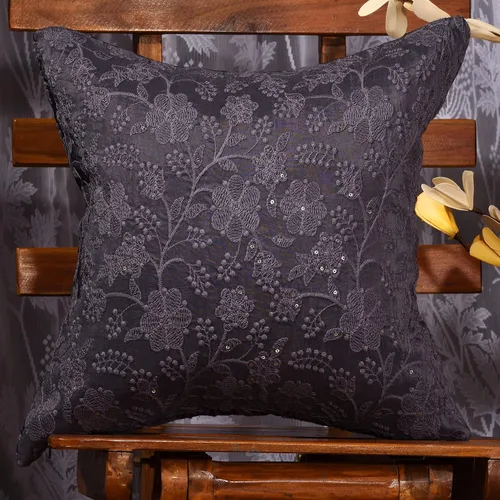 Vista 18 de Funda de almohada negra de 12 x 12 pulgadas, funda de almohada bordada, funda de cojín pequeña, almohada decorativa para sofá, fundas de almohada