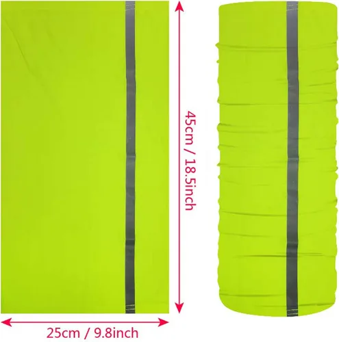 Vista 3 de 5 mascarillas reflectantes para el cuello bufanda pasamontañas tubo de diadema resistente al viento sin costuras verde