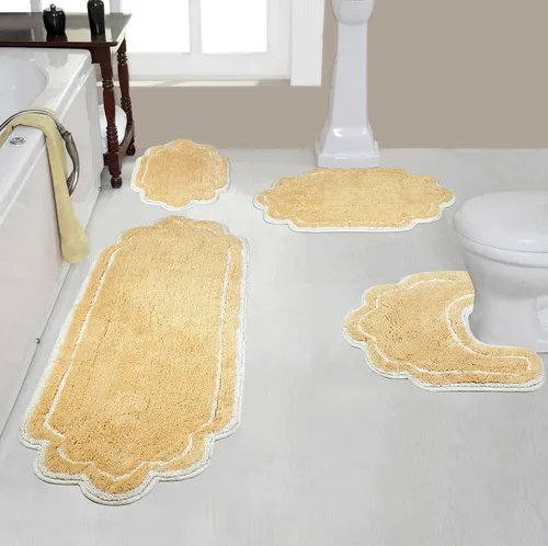 Vista 13 de Home Weavers - Tapete de baño 100% algodón copetudo, supersuave y absorbente, lavable a máquina y apto para secadora lino