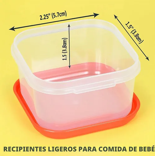 Vista 11 de ARSUK - Paquete de 8 recipientes de plástico pequeños de 4 onzas con tapas, tarros reutilizables para puré de bebé para aperitivos, delicatessen