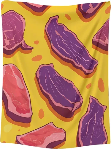 Vista 13 de Manta de carne de res - Regalos para los amantes de la carne de res 30" x 40