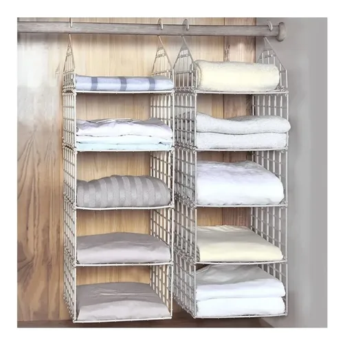 Vista 2 de Organizador De Armario Plegable Estante Almacenamiento Ropa