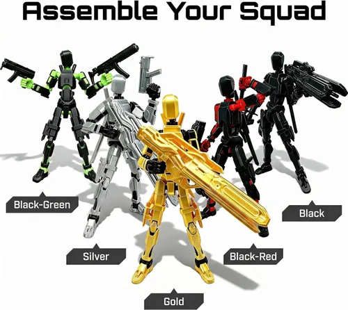 Vista 2 de Titan 13 Figuras de acción, robot simulado multiarticulado 13 figuras de acción 3 piezas