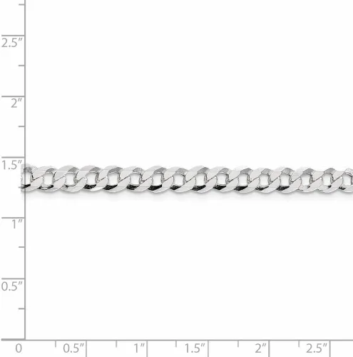 Vista 5 de The Black Bow Collar de cadena plana maciza de plata de ley de 0.226 in para hombre