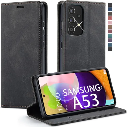 Vista 33 de Funda tipo cartera para Samsung Galaxy A52 5G con bloqueo RFID, color negro
