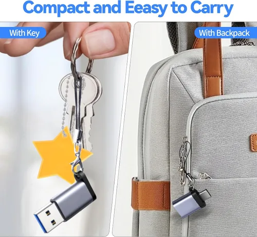 Vista 8 de Adaptador USB a USB C, USB C macho a USB 3.0 hembra, Paquete de 2, convertidor de cargador C hembra a A macho compatible con Apple Watch Ultra 8 9