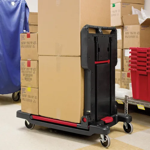 Vista 2 de Rubbermaid Commercial Convertible Utility Cart, Negro, fg430000bla