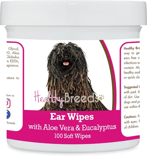 Vista 84 de Healthy Breeds Affenpinscher Toallitas de limpieza de oídos con aloe y eucalipto para perros, 100