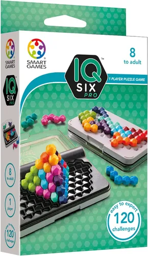Vista 3 de SmartGames IQ Six Pro Juego de Viaje para Niños y Adultos, un Juego Cerebral de Desarrollo de Habilidades - Rompecabezas Mental para Edades de 8