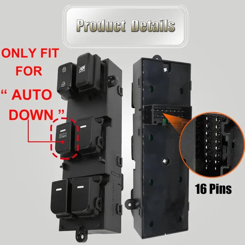 Vista 4 de 93570-2T000 Interruptor de elevalunas eléctrico delantero izquierdo Control lateral del conductor, auto dual Compatible with 2010 2011 2012 2013