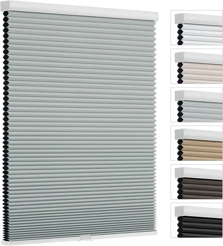 Vista 23 de Changshade - Persianas personalizadas de panal opacas sin cordones para ventanas interiores, persianas de panal para habitación con oscurecimiento