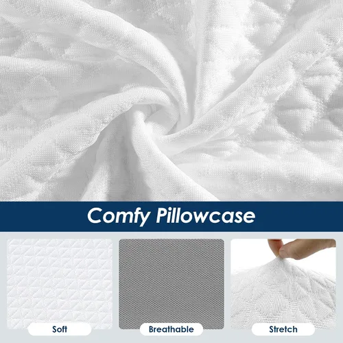 Vista 6 de Kehangte Almohada de cubo refrescante para dormir de lado, almohada cuadrada de espuma viscoelástica para dormir de lado, firme y suave apoyo
