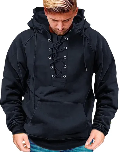 Vista 11 de Sudaderas tácticas para hombre, con cremallera de un cuarto, con capucha, manga larga, estilo cargo, entrenamiento, al aire libre, con bolsillo