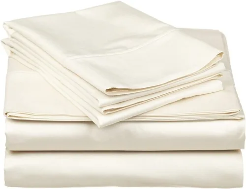Vista 13 de Juego de sábanas de algodón de 15 pulgadas de profundidad con 2 fundas de almohada de 800 hilos para cama individual de 4 piezas