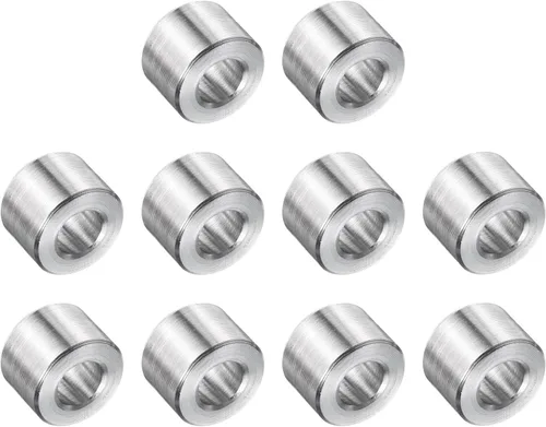 Vista 53 de uxcell 10 piezas de espaciador de acero inoxidable de 3/8" de diámetro interno x 3/4" de diámetro exterior x 1" de longitud, espaciador de rosca