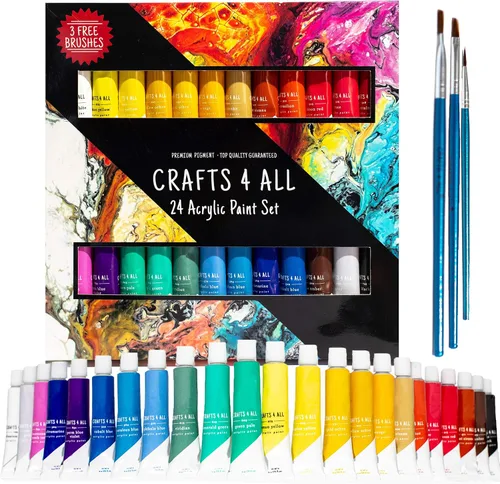 Vista 8 de Crafts 4 All Juego de pintura acrílica – Paquete de 60 pinturas artísticas de 0.4 fl oz para lienzo, decoración de pintura, madera, cerámica