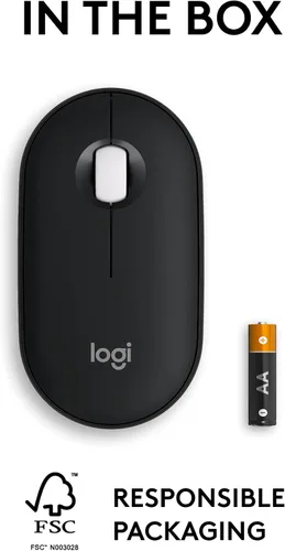 Vista 9 de Logitech Pebble Mouse 2 M350s Slim Bluetooth - Ratón inalámbrico, portátil, ligero, botón personalizable, clics silenciosos, fácil de cambiar