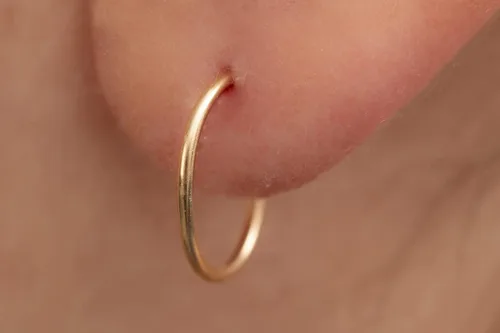Vista 56 de Aretes de aro de oro de plata – Aretes de aro para mujer, dos piezas de aros de plata fina rellenos de oro, aro de hélice, anillo de tragus, aro