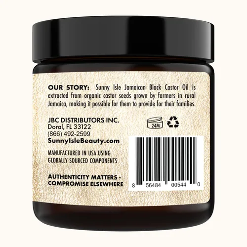 Vista 8 de Sunny Isle Pomada de bálsamo para cabello y barba de aceite de ricino negro