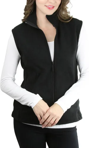 Vista 4 de ToBeInStyle Chaqueta de forro polar de cuello alto con cremallera para mujer
