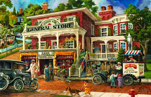 Vista 3 de SUNSOUT INC - Fannie Mae's General Store - Rompecabezas de 1000 piezas por artista: Tom Antonishak - Tamaño acabado 19" x 30" - MPN # 56073