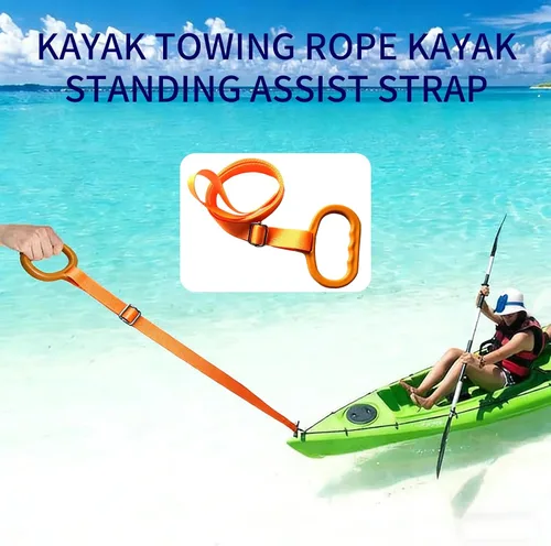 Vista 3 de Cuerda de remolque para kayak, correa de asistencia de pie, asas de arrastre de canoa, cuerda de tracción SUP, accesorios de kayak, mango