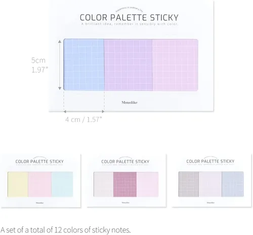 Vista 2 de Monolike Paleta de Colores Adhesiva en Rejilla 300 B Set 4p - Bloc de Notas Autoadhesivo 30 Hojas