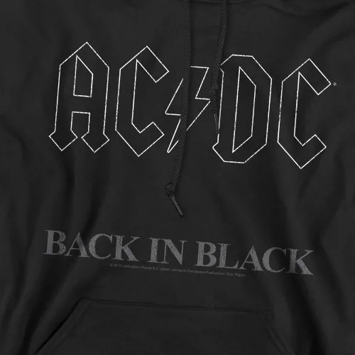 Vista 3 de Popfunk ACDC Back in Black Logo Sudadera con capucha