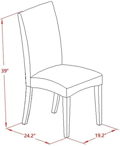 Vista 6 de East West Furniture SHDR5-LWH-07 - Juego de mesa y sillas de cocina de 5 piezas, incluye una mesa de comedor redonda con pedestal y 4 sillas