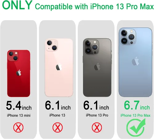 Vista 2 de JJGoo Compatible con iPhone 13 Pro Max, transparente, a prueba de golpes, delgada, antiarañazos, carcasa protectora de policarbonato duro