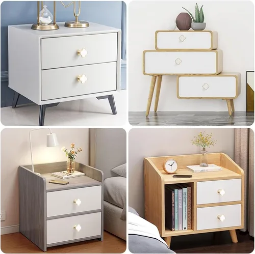Vista 6 de 15 pomos de trébol, mango de trébol de cuatro hojas, tiradores creativos de cajón de gabinete, pomos dorados para muebles, aparador, armario, baño