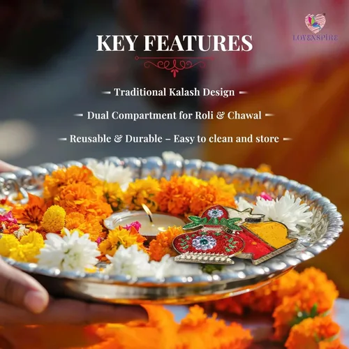 Vista 9 de LOVENSPIRE Paquete de 10 soportes decorativos Kalash Haldi Kumkum Roli Chawal/soporte de arroz Indio Festival Favor Diwali Rakhi Pooja Mandir Tika