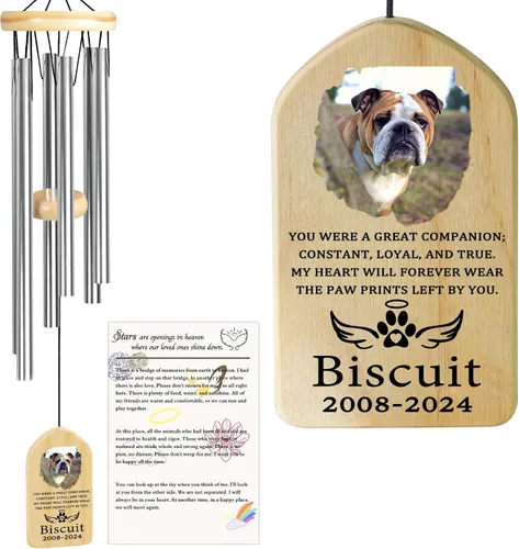 Vista 14 de Jocidea - Campanillas de viento personalizadas para gatos en memoria de gato, regalo por pérdida de gato, regalo de condolencia de mascota, regalo