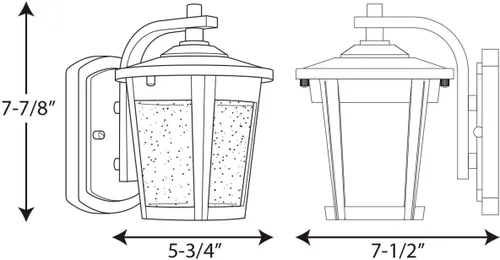 Vista 3 de Progress Lighting P6077-3130K9 Craftsman/Mission One Wall Lantern de la colección Format en acabado negro, accesorio de iluminación de 6.13 pulgadas